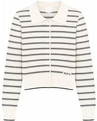 A.P.C. - Cardigan With Polo Collar - Lyst