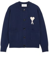 Ami Paris - Cardigan With Logo - Lyst