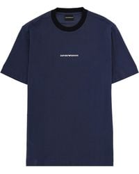 Emporio Armani - T-Shirt With Logo And Embroidery - Lyst