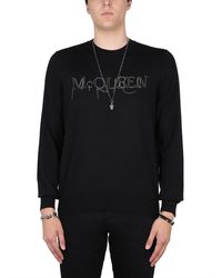 McQueen - Embroidered Logo Regular Fit T-Shirt - Lyst