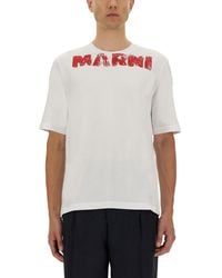 Marni - Cotton T-Shirt With Maxi Print - Lyst