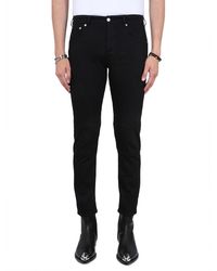 McQueen - Biker Jeans With Button Closure - Lyst