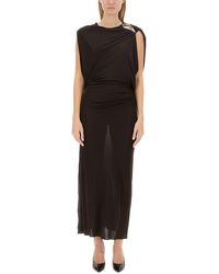 Lanvin - Draped Evening Dress With Unique Shoulder Detail - Lyst