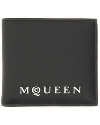McQueen - Bifold Wallet With Logo - Lyst