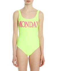 Alberta Ferretti COSTUME INTERO CON STAMPA "MONDAY" - Giallo