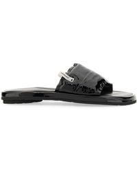 Premiata - Lamb Leather Slide Sandal With Glossy Finish - Lyst