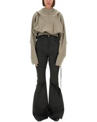Rick Owens - Cropped Hooded Tunic Sweatshirt - Lyst