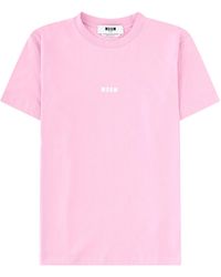 MSGM - Logo Crew Neck T-Shirt - Lyst