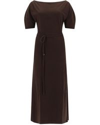 Lemaire - Cotton And Linen Midi Dress - Lyst