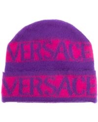 Versace - Beanie Logo Stripes - Lyst