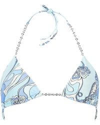 PUCCI - Inspired Printed Bikini Top - Lyst