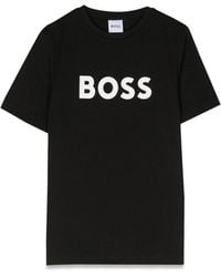 BOSS - Cotton-Jersey T-Shirt With Contrast Logo - Lyst