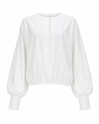 Balmain - Cotton Balloon Sleeve Blouse - Lyst