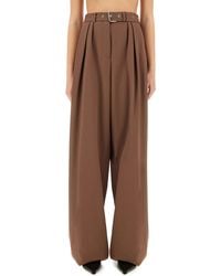 Dries Van Noten - Wideleg Pants With Belt - Lyst
