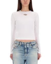 DIESEL - Solid Round Neck T-Shirt - Lyst