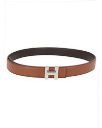 Hogan - Narrow Calfskin Leather T Buckle Belt - Lyst