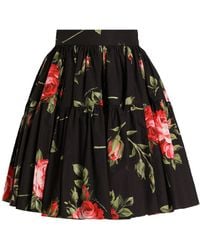 Dolce & Gabbana - Cotton Skirt With Iconic Print - Lyst