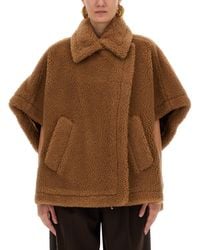 Max Mara - Teddy Fabric Cape Jacket - Lyst