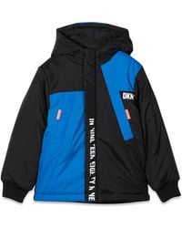 DKNY - Two-Tone Down Jacket With Hood - Lyst
