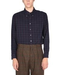 Engineered Garments - CAMICIA "19 CENTURY" IN COTONE CON MOTIVO A QUDRI MULTICOLOR - Lyst