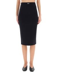 Off-White c/o Virgil Abloh - Fitted Midi Skirt With Logo Embellishment - Lyst