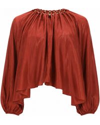 Zimmermann - Blusa Arricciata "Aster" Con Perline - Lyst
