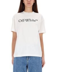 Off-White c/o Virgil Abloh - Bookish Big Logo-Print Cotton T-Shirt - Lyst