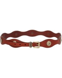 Etro - Leather Belt With Jewel Studs - Lyst