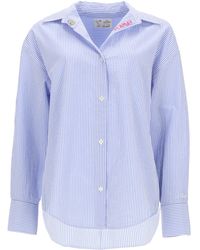 MC2 Saint Barth - Camicia A Righe Con Ricamo - Lyst