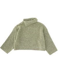 Ganni - Sweater With Side Button Closure - Lyst