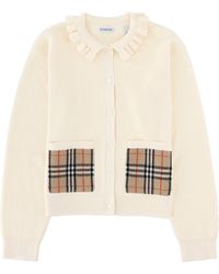 Burberry - Cardigan Con Tasche Ricamate - Lyst