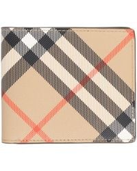Burberry - Portafoglio Bifold Con Stampa Check - Lyst