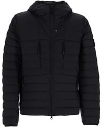 Stone Island - Piumino Con Cappuccio Con Finitura Antigoccia - Lyst