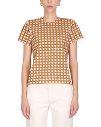 Tory Burch Compass Printed T-shirt in Orange | Lyst