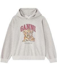 Ganni - Baby Tiger Printed Hoodie - Lyst