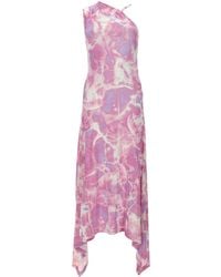 Versace Jeans Couture - Abito Lungo Smanicato Con Stampa - Lyst