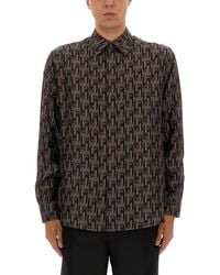Fendi - Long Sleeved Allover Printed Shirt - Lyst