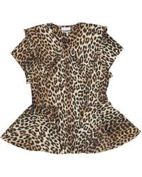 Ganni - Sleeveless Shirt With Print - Lyst