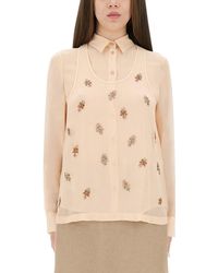 Fendi - Silk Georgette Top - Lyst