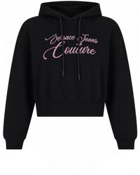 Versace Jeans Couture - Felpa Cropped Con Logo - Lyst