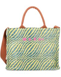 Marni - Woven Tote Bag With Shoulder Strap - Lyst