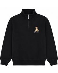 Moschino - Felpa Con Chiusura A Mezza Zip E Dettaglio Teddy Bear - Lyst
