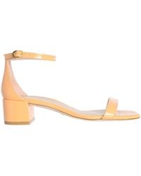 Stuart Weitzman - SANDALO NUDISTCURVE 35 BLOCK IN PELLE VERNICIATA - Lyst
