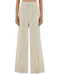 Maison Margiela - High-Waisted Wide-Fit Pants With Pleated Detailing - Lyst