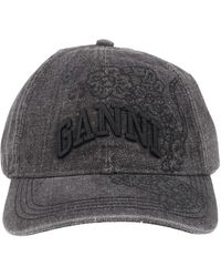 Ganni - Cappello Da Baseball Con Ricami - Lyst