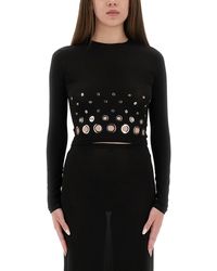 Rabanne - Cropped Top With Eyelets - Lyst