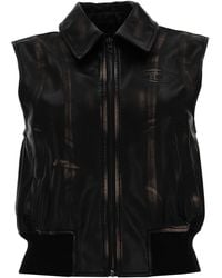 DIESEL - Gilet Bomber Con Effetto Distressed - Lyst