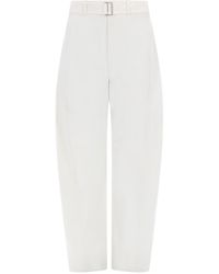 Lemaire - High-Waist Wide-Leg Cotton Pants - Lyst