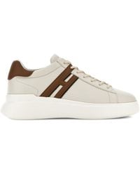 Hogan - H580 Exposed-Grained Leather Sneakers - Lyst