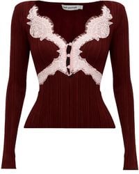 Self-Portrait - Top With Lace Details - Lyst
